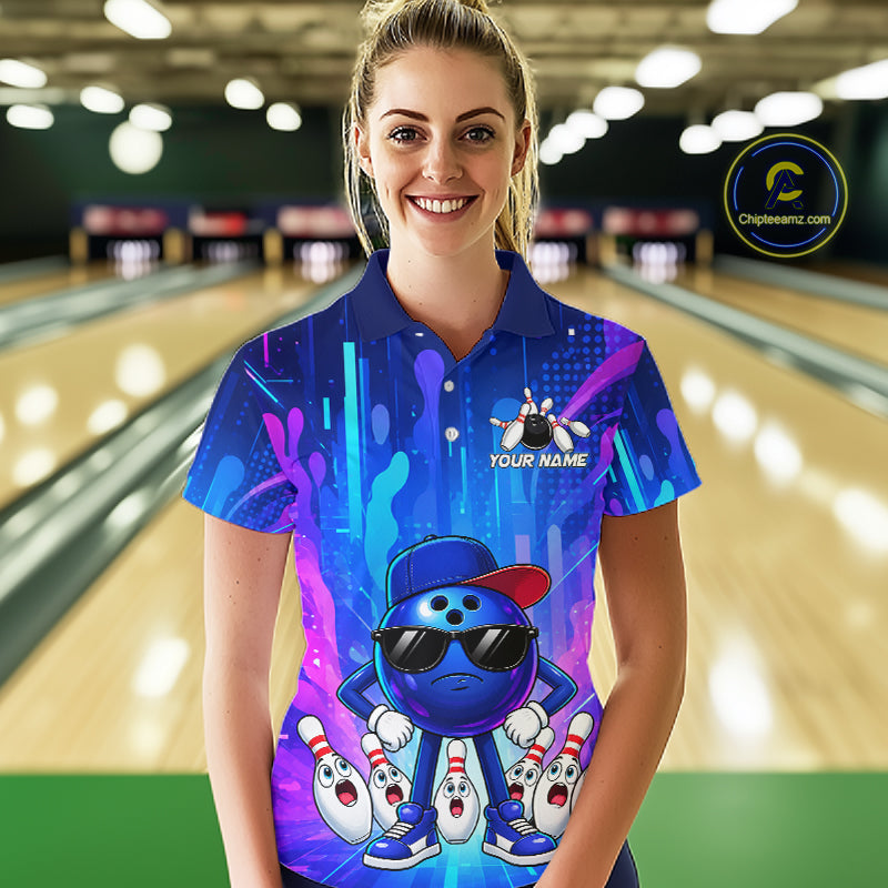 Funny Bowling Pins Ball Custom Bowling Team Shirts for Bowler Bowling Jerseys for Women HNT562