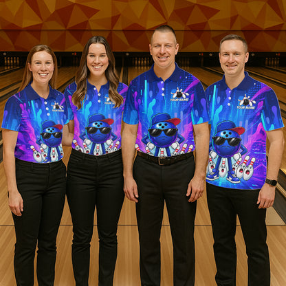 Funny Bowling Pins Ball Custom Bowling Team Shirts for Bowler Bowling Jerseys for Women HNT562