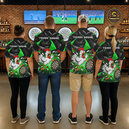 Custom Green Funny Chicken Dart Shirt for Women Dart Team Jersey Darts League Dartboard Shirt NNT346