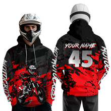 Load image into Gallery viewer, Custom Red Youth Motocross Hoodie Jersey Kid Men Women Dirt Bike Motorcycle Hoodie HOT35