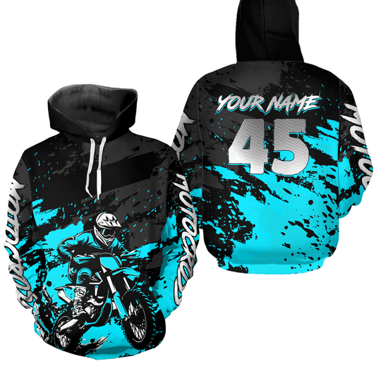 Custom Turquoise Youth Motocross Hoodie Jersey Kid Men Women Dirt Bike Motorcycle Hoodie HOT35