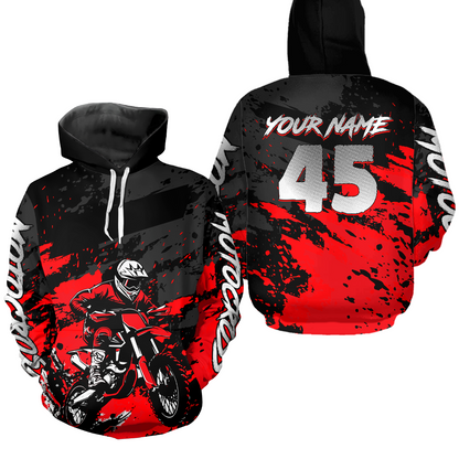 Custom Red Youth Motocross Hoodie Jersey Kid Men Women Dirt Bike Motorcycle Hoodie HOT35