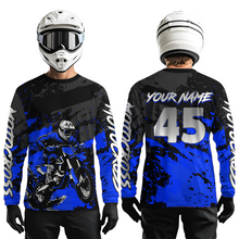 Load image into Gallery viewer, Blue Youth MX Motocross Jersey Custom Motocycle Shirts Men Women Kid Motocross Shirt UPF30+ DNT40