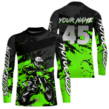 Load image into Gallery viewer, Green Youth MX Motocross Jersey Custom Motocycle Shirts Men Women Kid Motocross Shirt UPF30+ DNT40