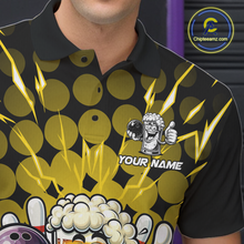 Load image into Gallery viewer, Custom Yellow Funny Beer Bowling Jersey for Men Bowling Team Shirts Polo &amp; 1/4 Zip HNT187