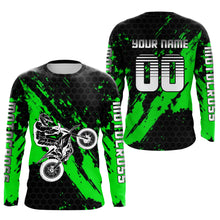 Load image into Gallery viewer, Green Youth Motocross Jersey Adult Kid Upf30+Custom Racing Jersey Off-Road Jersey DNT51