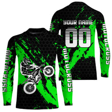 Load image into Gallery viewer, Green Youth Motocross Jersey Adult Kid Upf30+Custom Racing Jersey Off-Road Jersey DNT51