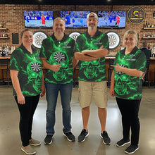 Load image into Gallery viewer, Custom Green Lightning Thunder Skull Dart Shirts For Women Darts Team Jerseys Polo &amp; 1/4 Zip NNT135