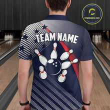Load image into Gallery viewer, Custom US Flag Bowling Jersey for Men Bowling Team Shirts Bowling Uniform Polo &amp; 1/4 Zip HNT165