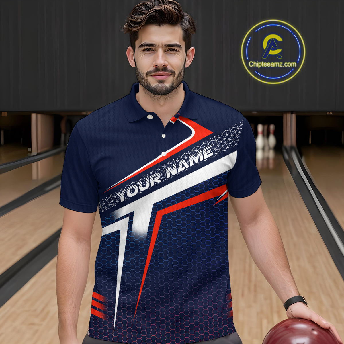 Custom Bowling Jersey for Men Bowling Team Shirts Bowling League Uniform Polo & 1/4 Zip HNT171
