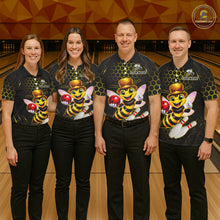 Load image into Gallery viewer, Custom Funny Bee Bowling Jersey for Men Bowling Team Shirts Bowling League Polo &amp; 1/4 Zip HNT188