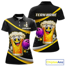 Load image into Gallery viewer, Custom Funny Beer Bowling Bowling Jersey for Women Bowling Team Shirts Polo &amp; 1/4 Zip HNT190