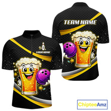 Load image into Gallery viewer, Custom Funny Beer Bowling Bowling Jersey for Men Bowling Team Shirts Polo &amp; 1/4 Zip HNT190