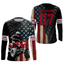 Load image into Gallery viewer, USA Flag Quad Bike Jersey For Adult&amp;Kid Custom Atv Motocross Jersey Patriotic Off-Road Extreme Quad Shirt NHN005