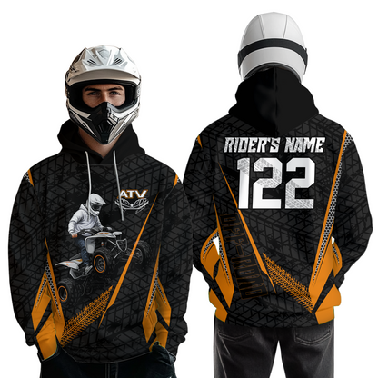 Orange Atv Motocross Hoodie For Adult&Kid Upf30+ Pink Quad Bike Shirt Off-Road Atv Mx Racing NHN013
