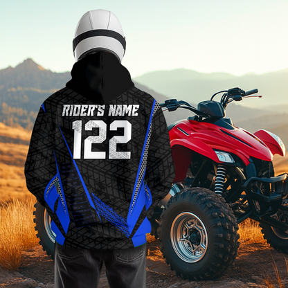 Blue Atv Motocross Hoodie For Adult&Kid Upf30+ Pink Quad Bike Shirt Off-Road Atv Mx Racing NHN013