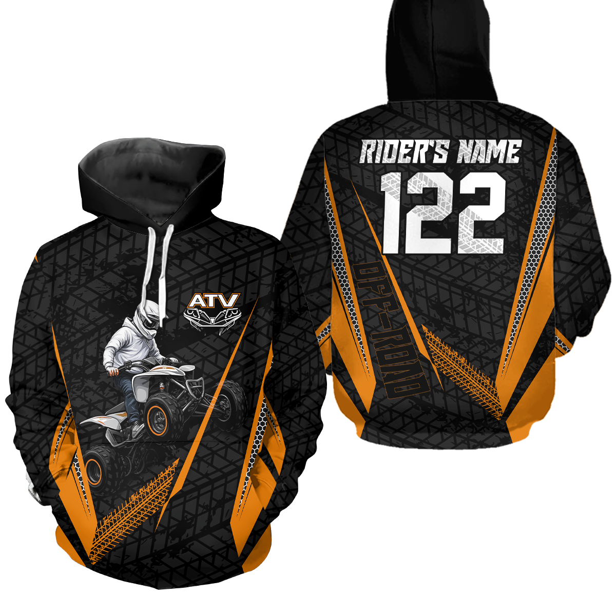 Orange Atv Motocross Hoodie For Adult&Kid Upf30+ Pink Quad Bike Shirt Off-Road Atv Mx Racing NHN013