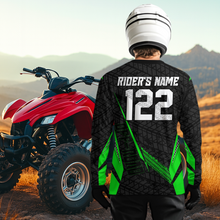 Load image into Gallery viewer, Personalized ATV Motocross Jersey For Adult &amp; Kids UPF30+ Green Quad Bike Shirt Off-Road ATV MX Racing NHN013