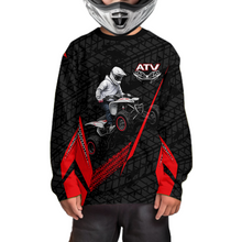 Load image into Gallery viewer, Personalized ATV Motocross Jersey For Adult &amp; Kids UPF30+ Red Quad Bike Shirt Off-Road ATV MX Racing NHN013