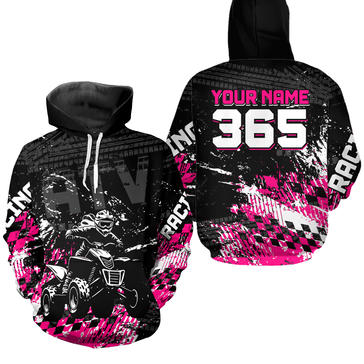 Custom Pink Girls ATV Motocross Hoodie Racing Shirts Off-Road Quad Bike Hoodies For Kid Youth Women NHN004