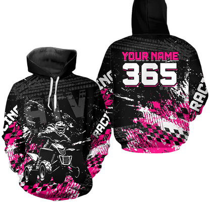 Custom Pink Girls ATV Motocross Hoodie Racing Shirts Off-Road Quad Bike Hoodies For Kid Youth Women NHN004