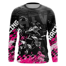 Load image into Gallery viewer, Custom Pink ATV Motocross Jersey Girls Dirt Bike Racing Shirts UPF30+ Off-Road Quad Jersey For Women Kids Youth NHN004