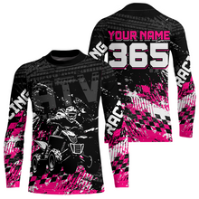 Load image into Gallery viewer, Custom Pink ATV Motocross Jersey Girls Dirt Bike Racing Shirts UPF30+ Off-Road Quad Jersey For Women Kids Youth NHN004