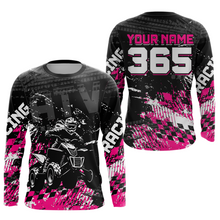 Load image into Gallery viewer, Custom Pink ATV Motocross Jersey Girls Dirt Bike Racing Shirts UPF30+ Off-Road Quad Jersey For Women Kids Youth NHN004