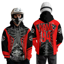 Load image into Gallery viewer, Personalized Red Atv Racing Hoodie Custom Name &amp; Number Red Quad Bike Rider Motocross Shirt For Men Women  NHN002