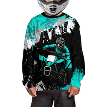 Load image into Gallery viewer, Turquoise ATV Motocross Jersey Personalized UPF30+ Adult&amp;Kid Quad Bike Shirt Atv Mx Off-Road Dirt Bike NHN003