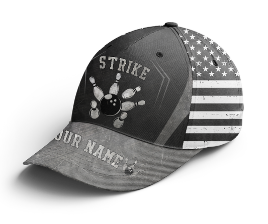 Patriotic Bowling Hat Personalized Strike Bowling Cap for Team Gift For Bowlers BDT429