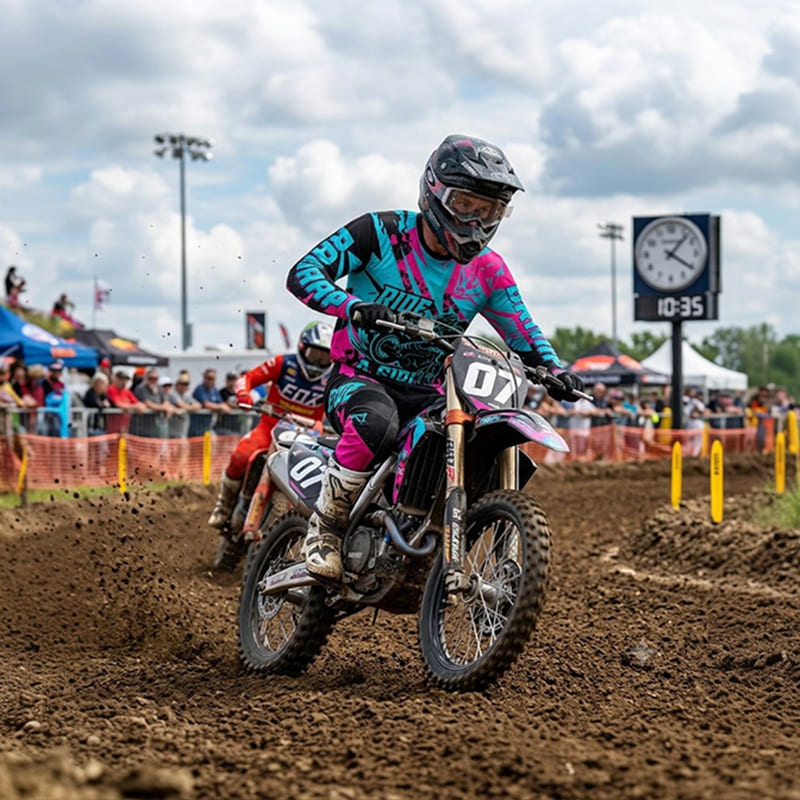 Biker custom sports apparel action image