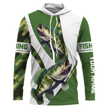 Load image into Gallery viewer, Bass Fishing camo Custom Long Sleeve performance Fishing Shirts, Personalized Bass Fishing jerseys TTN56