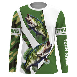 Bass Fishing camo Custom Long Sleeve performance Fishing Shirts, Personalized Bass Fishing jerseys TTN56