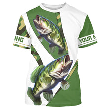 Load image into Gallery viewer, Bass Fishing camo Custom Long Sleeve performance Fishing Shirts, Personalized Bass Fishing jerseys TTN56