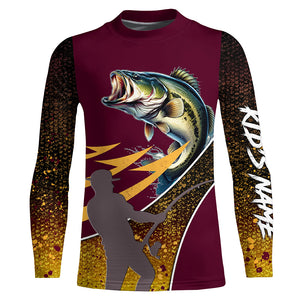 Bass Fishing Hook Jerseys Fisherman Performance Custom Name Fishing UV Shirts TTN04