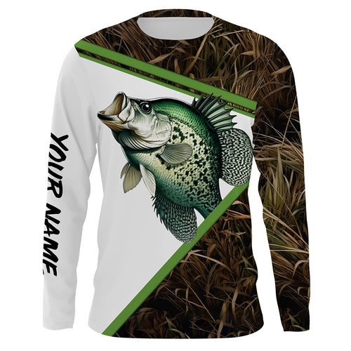 Crappie Fishing camo jerseys customize name long sleeves shirts - gift for Fishing lovers TTN44