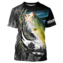 Load image into Gallery viewer, Largemouth Bass fishing Customize Name Personalized Bass Camo Shirts UV Protection TTN07