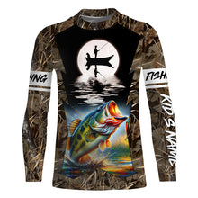 Load image into Gallery viewer, Bass Fishing Fisherman in boat Custom Name 3D Tournament Fishing Shirts UV Protection TTN87