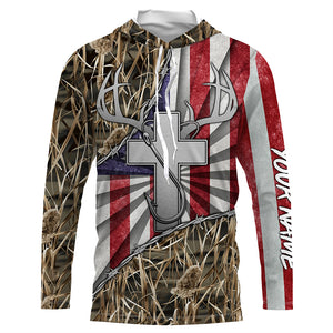 Fishing Hunting shirt Jesus lover American flag camo custom name 3D Shirts TTN29