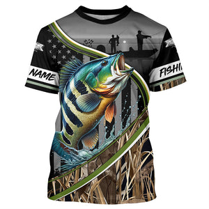 Peacock Bass Custom name Long Sleeve tournament Fishing jerseys Shirts for Fisherman TTN46