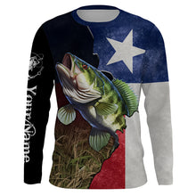 Load image into Gallery viewer, Bass Fishing Texas Flag Custom Name UV Protection Shirts - Personalized Fishing jerseys Gifts TTN24