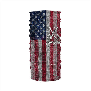 Fish On American Flag UV Protection Custom Long Sleeve Shirts Patriotic Fishing Jersey TTN127