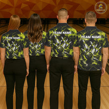 Load image into Gallery viewer, Neon Yellow Men’s Bowling Shirt Custom Bowling Team Jersey Polo &amp; Quarter Zip TTN130