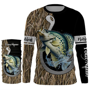 Crappie Fishing Jerseys Fish Hook Camo UV Customize Name Long Sleeve Shirts TTN41