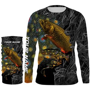 Brook Trout Fishing Camo Custom Name UV Protection Shirts, Trout Fishing Jerseys Tournament Shirt TTN68