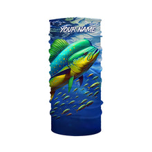 Load image into Gallery viewer, Mahi mahi fishing blue sea underwater ocean Custom Name performance long sleeve fishing shirt TTV95