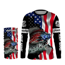 Load image into Gallery viewer, Crappie fishing American flag Custom UV protection performance long sleeve fishing jerseys TTV141