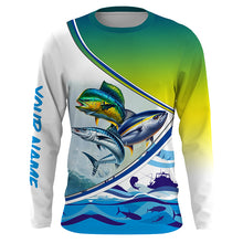 Load image into Gallery viewer, Wahoo Mahi Tuna slam Custom performance Fishing Shirts, Offshore slam Fishing shirt TTV50