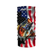 Load image into Gallery viewer, American Flag Bass Fishing Custom long sleeve Fishing Shirts for men, Bass Fishing jerseys TTV63